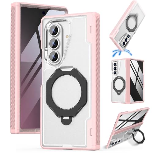Zcgibo for Samsung Galaxy Z Fold 7 Case with Privacy Screen Protector, Pink