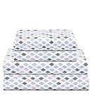 Feather & Stitch 300 Thread Count 100% Cotton Percale Weave Bed Sheets + 2 Pillowcases, Fits...