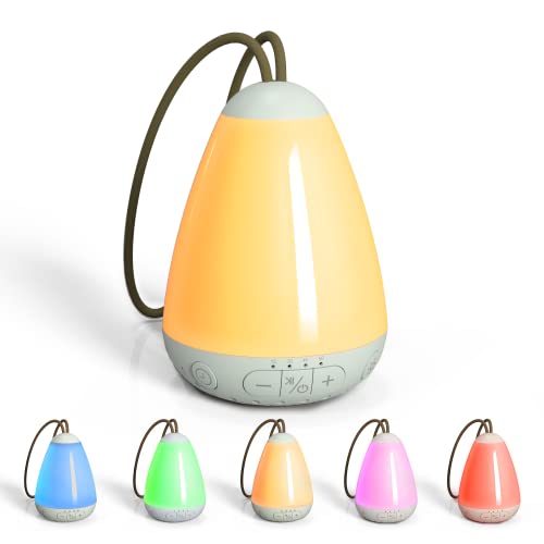 Machine à bruit blanc portable avec lanière Machine de son de sommeil avec veilleuse 20 types de bruit blanc pour bébés adultes voyage à la maison alimenté par USB et rechargeable Cover