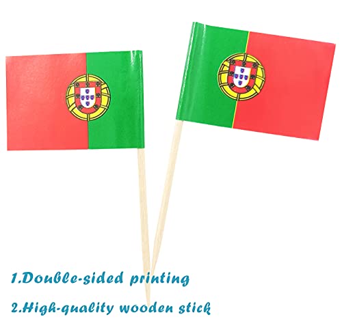 JBCD Portugal Toothpick Flag Portuguese Mini Small Cupcake Topper Flags (200 pcs)