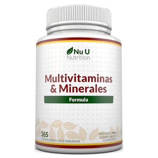 MultiVitamins & Minerals Formula | 24 complemento vitamínico (Vitaminas y Minerales | végétarien | hombre/mujer | Cure D '1 An/365 Pastillas | Suplemento de Nu U Nutrition