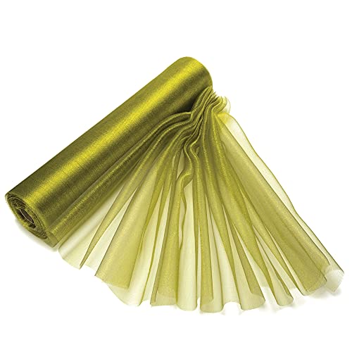 WedDecor 25m x 29cm Snow Sheer Organza Rolls Glitter Fabric for Table Runner Sashes Wedding Decoration Chair Cover Bows - Image 2