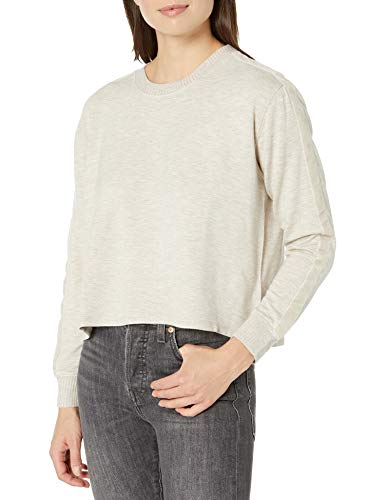 Splendid Women's Cashmere Blend Long Sleeve Pullover Sweater, Heather Oatmeal, X-Large