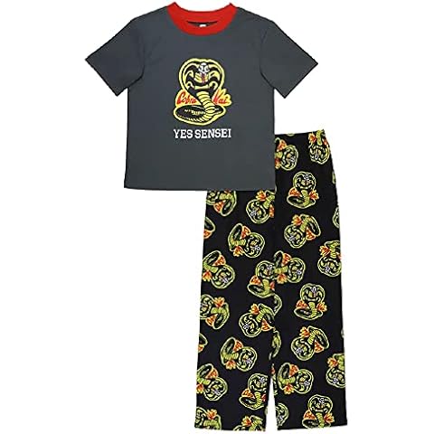 Cobra Kai Boys' 2-Piece Loose-fit Pajama Set, Soft & Cute for Kids, YES Master, 6 Cover