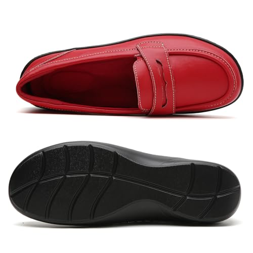 Image of QAE Loafers for Women Comfort Orthopedic Slip On Penny Loafers Women's Flat Shoes for Casual Walking Dress Work Business
