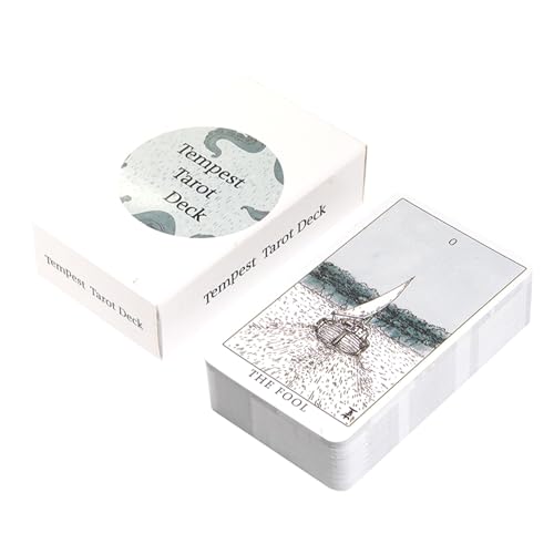 タロットオラクルデッキ、78pcsテンペストカード、フォーチュンテルと占い、4.13x2.36x0.98インチ、家族の集まりのためのタロットボードゲームをプレイするパーティー