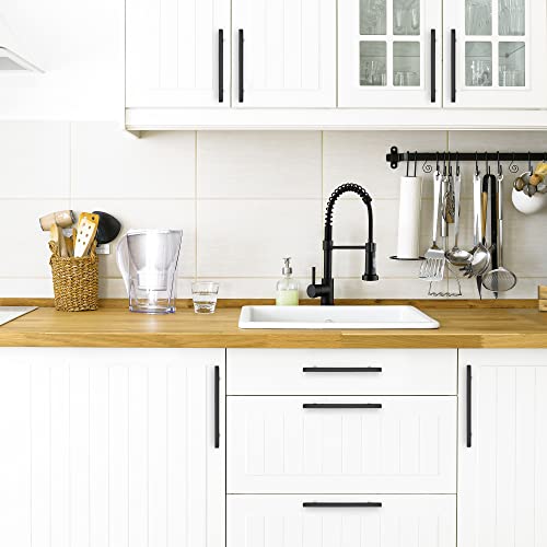 Image of Ravinte 15 Pack 10 inch Square Cabinet Pulls Matte Black Stainless Steel Kitchen Cupboard Dresser Handles Cabinet Handles 10 inch Length, 7-1 /2 inch Hole Center