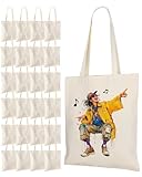 Lzerking 24 Pack Canvas Tote Bags for Sublimation, Painting, HTV - 10oz Non-Shrink Thick Fabric, 14x15 Inch Blank Tote Bags Bulk for DIY & Custom Gifts