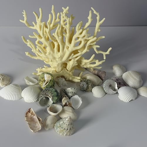 Image of Yellow Aquarium Coral Fish Tank Decorations Aquarium Landscape | Realistic coral aquarium decoration, 5.9 inch x 4.7 inch , suitable for fish, works for freshwater /saltwater tanks, easy to clean