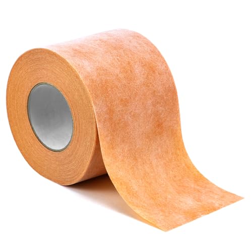 QWORK High-Performance Waterproofing Membrane Band Roll 30 Mils Thick 5 Inch x 98.5 Feet Durable Polyethylene Core with Non-Woven Polypropylene Exterior