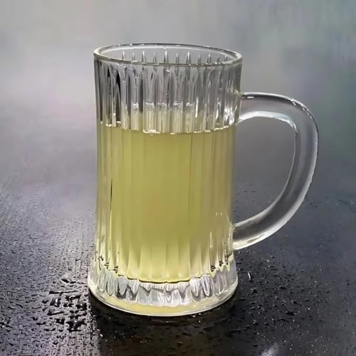 Image of WRINGO Classic Beer Mugs Set of 2, 500ML Glass Mug with Handle, Large Big Heavy Mugs for Freezer, Multipurpose Mugs, Dishwasher & Microwave Safe (BR-11)