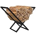 Lilybud--lily Firewood Rack Log Holder for Indoor, Firewood Holder for Fireplace, X-Style Fire Wood Storage Racks Fireplace Wood Holder for Indoor