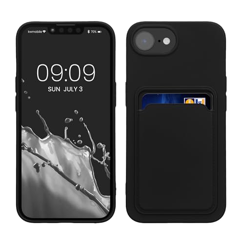 kwmobile Custodia Compatibile con Apple iPhone 17e / iPhone 16e Cover - Back Case Cellulare con Slot Porta Carte - Morbida in Silicone TPU nero