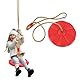 Tellerschaukel Outdoor, Kinder Tellerschaukel mit Plattform, Schaukel Outdoor für Kinder bis 150 kg, Schaukel für Balance und Koordination (Rot)