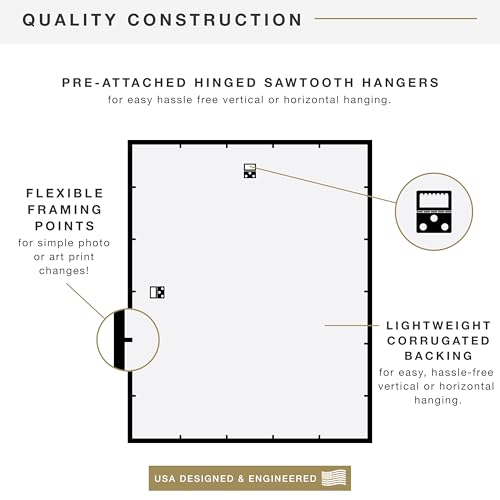 MCS Trendsetter 24x30 Poster Frame Black High-Gloss, Vertical & Horizontal Wall Hanging Large Picture Frame for Photos, Posters & Art Prints (1-Pack)