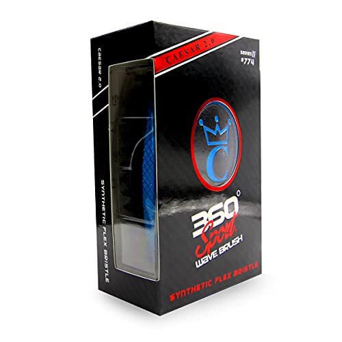 360 Sport Wave Brush 2.0 - Hard Flex Bristles - (Black Ice) - Wet Dry Technology - No Slip Rubber Grip By Crown Quality Products #TOP4