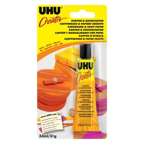 UHU Creativ' - SPEZIALKLEBER für KARTON & BASTELPAPIER Tube, Infokarte Cover