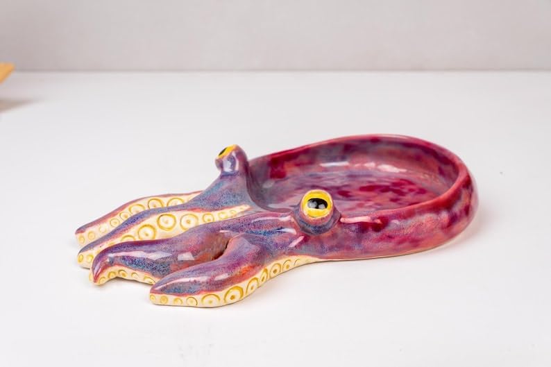 Octopus spoon rest, Kitchen decor, Ceramic spoon rest