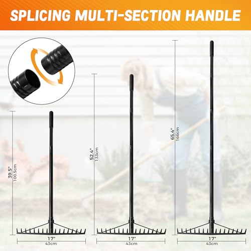 5.4FT Heavy Duty Garden Lawn Rake