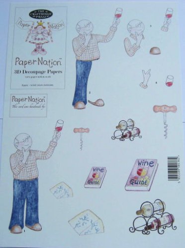 Paper Nation 3D Decoupage Papers - 63401 Wine Man (Senior)