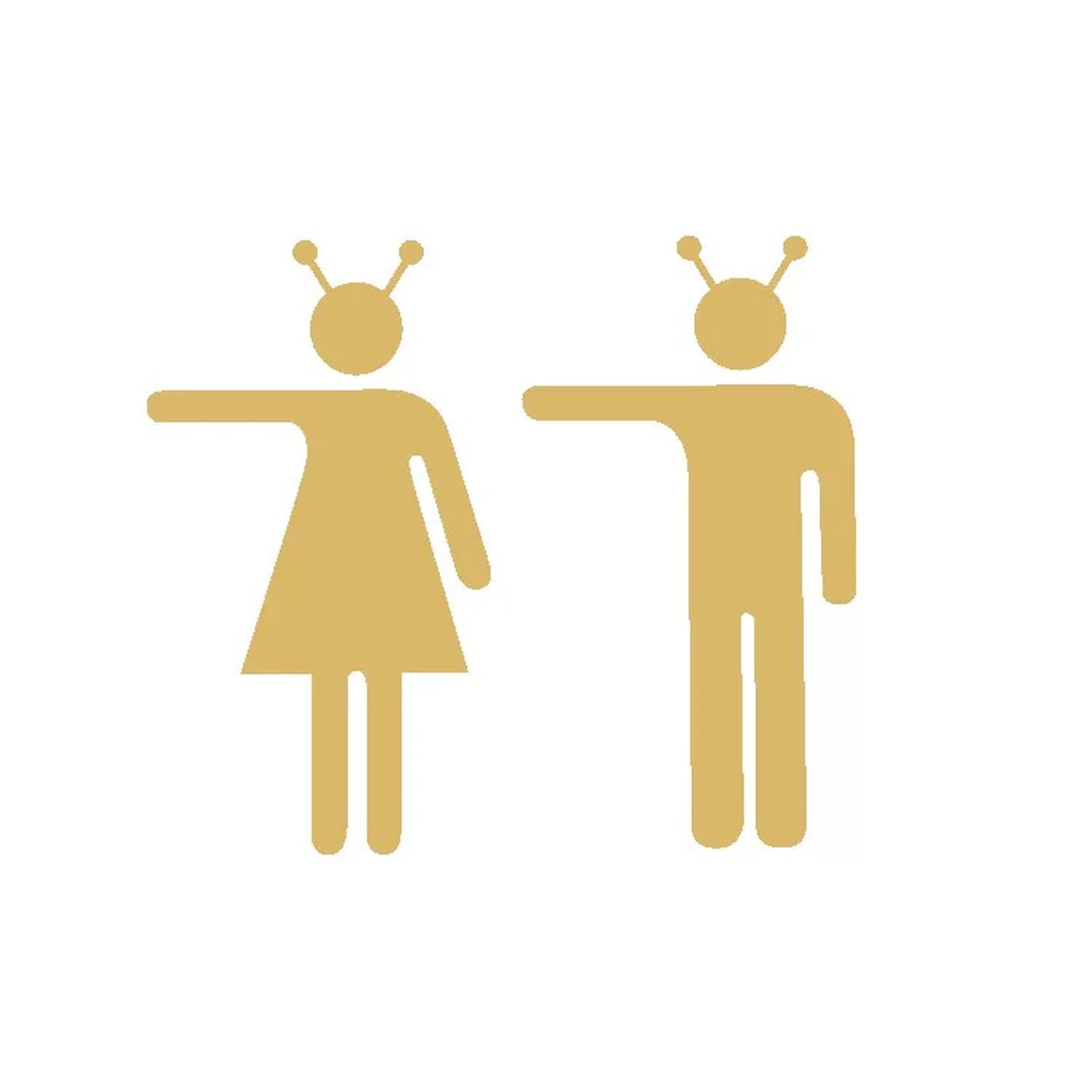 Restroom Sign, Bathroom Signs, for Office or Business Bathroom and Toilet Door or Wall Decor(Gold)