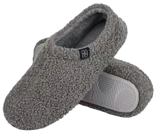 Hycurey Unisex Curly Fuzzy House Slippers Teddy Fleece Bedroom Shoes Non-slip Indoor Slipper Booties