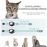 NozlaID AirTag Katzenhalsband, Dehnbares Halsband Katze mit Glocke, Katzen Tracker Halsband mit Apple Airtag Hülle, Langlebig und Passend für Kätzchen, Katzen und Welpen