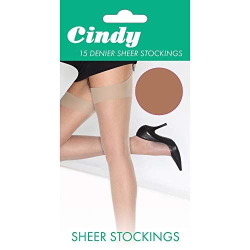 Cindy Womens/Ladies 15 Denier Sheer Stockings (1 Pair) (One Size (UK Shoe 3-8)) (American Tan)