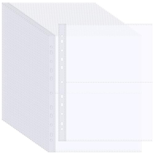 30 Pack A4 Foto Hüllen für A4 2/3/4 Ringbuch, 2-Pocket Transparente Postkartenhüllen, Doppelseitiger Foto Seitenschutz, Prospekthüllen Fotoalbum Nachfüllseiten Foto (213x152 mm)