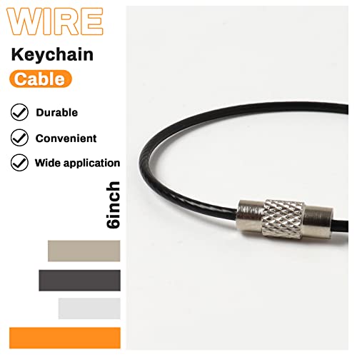 Gsnma Key Ring 60 Pack 6 Inch Wire Keychain Stainless Steel Car Cable Heavy Duty Luggage Tag Loop Tag Keepers For Sport And Travel #TOP3