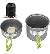 G4Free 2 STKS Camping Kookgerei Mess Kit Wandelen Backpacken Picknick Koken Kom Niet Stick Pot Pan K...