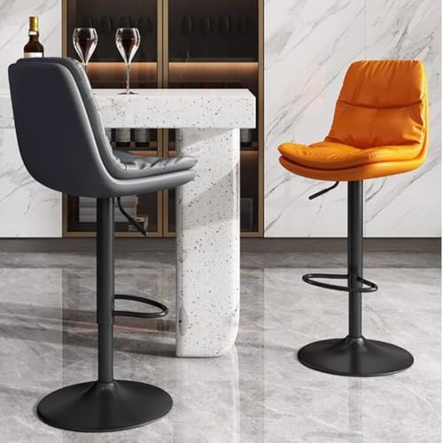 Tabourets de bar en cuir pivotants et réglables avec dossier
