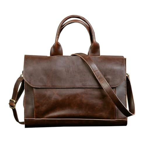 Bolso bandolera de cuero con correa ajustable que protege tu laptop en la oficina