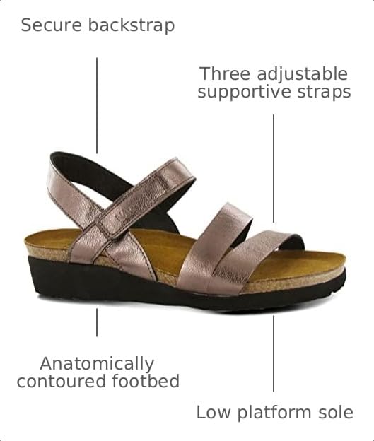 Image of NAOT Kayla Women's Sandals - Supportive 3-Strap Design with Backstrap, Cork & Latex Footbed - Arch Support - Travel-Friendly Comfortable Walking Sandals for All-Day Wear