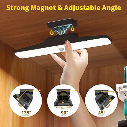 Balkwan Under Cabinet Lights Motion Sensor, Cordless 78 LED Counter Lamp 4500mAh USB Rechargeable Magnetic Closet Light, Dimmable,Kitchen Wardrobe Cupboard(1 pc)