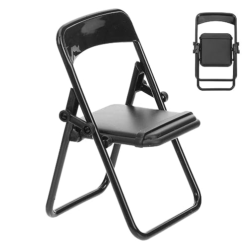 JINGAN Support de téléphone Portable avec Chaise, chaises Pliantes, Bureau Support pour téléphone Portable | Décoration de Chaise Miniature Multifonction...