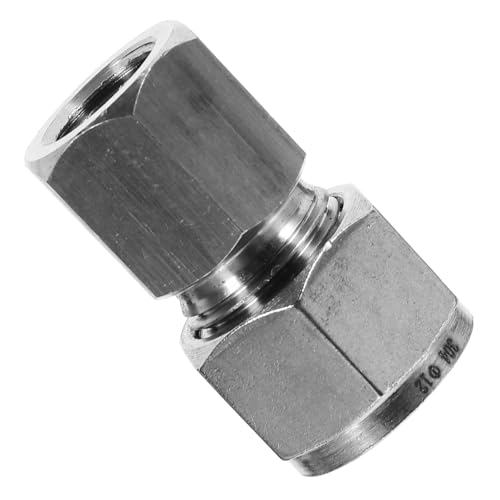 FIXOSHEE Compression Fitting Connector Tube Adapter for Plumbing Applications Versatile Industrial Use Pressure Loss Minimization Straight Through Design