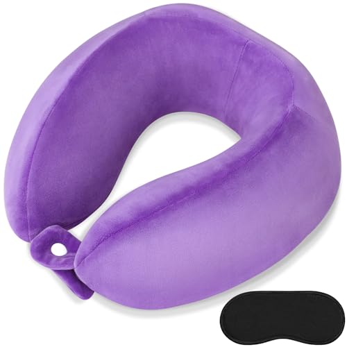 FEUFOAM Travel Pillows for Airplanes U-Shaped Memory Foam Neck Pillow Support Headrest and Neck Removable Breathable Neck Pillow for Car Office Home Camping Use