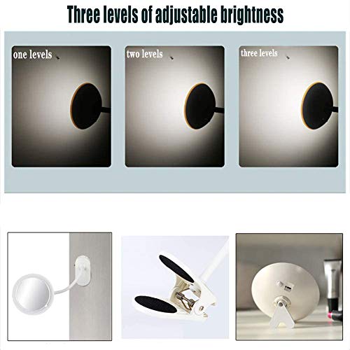 Aliiys New Clip Mirror Hose Clamp Makeup Mirror Led Fill Light Wall Mirror Desktop Double Mirror With Enlargement By A Factor Of 5 Tabletop Mirrors Hjhy #TOP21