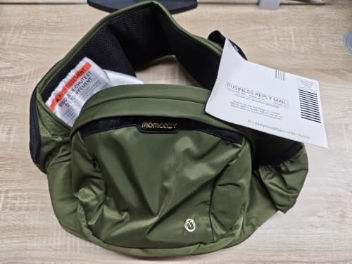 Momcozy Hip Seat Baby Carrier - Adjustable Waistband with Original 3D Belly Protector, Ergonomic Carrier with Various Pockets for Newborns & Toddlers up to 45lbs (Olive Green, Medium)
