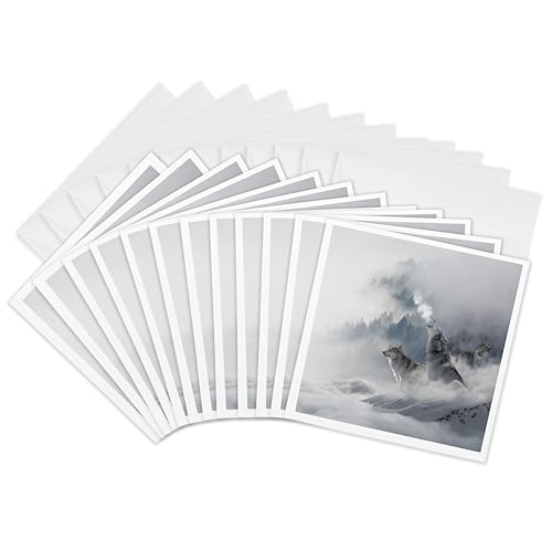 Cartes de vœux loups 3dRose Gc_268975_2 collection hivernale