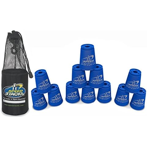Speed Stacks Set of 12 Competition 4" Cool Blue Cups with Carrying Bag Cover