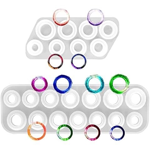 2 Pcs Ring Silicone Molds for Resin, Jiale Ring Jewelry Casting Silicone Moulds for Making DIY Rings, Earrings, Pendants and Crafts Cover