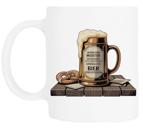 TAMBOOTEE Maestro Della Birra Bicchiere Da Bere In Ceramica Bianca