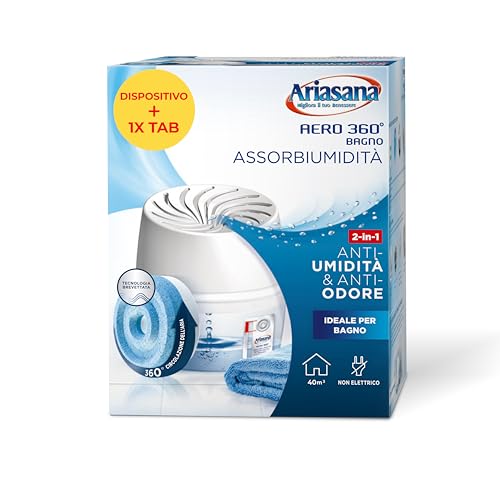 Ariasana Aero 360° Bagno Kit Assorbiumidità, deumidificatore casa non elettrico, assorbi umidit...