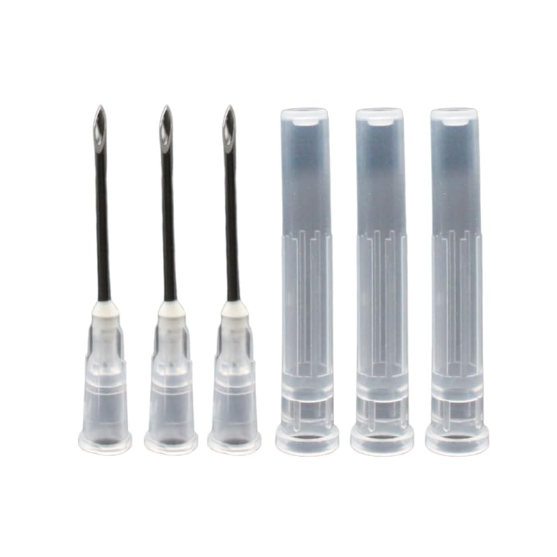 Ideal Poly Hub Disposable Needles – 16Gx1, Box of 100 - Livestock use | Tri-Beveled Stainless Steel Cannula with Silicone Coating for Farm Animal Use – Color-Coded, Sterile