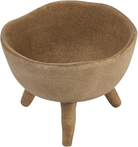 Image of Creative Co-Op Boho Terracotta Footed Planter with Organic Edge, Matte Taupe 4 inch(Pack of 6)