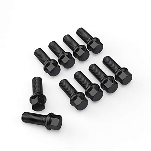 20Pcs Extended Black Lug Bolts 14X1.5 (33Mm Shank Length - Not Oem Length, Ball Radius Seat) Compatible With Audi Tt A3 A4 S4 A5 S5 A6 S6 A7 B5 B6 B7 B8 Volkswagen Jetta Golf Gti R32 Passat Cc Beetle #TOP5