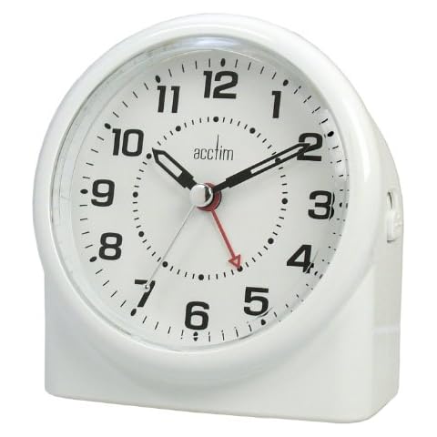 Acctim Alarm, Analog, Analogue, Bedside Clock, White, 7.5 x 11.2 x 12 cm Cover