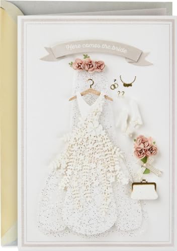 Hallmark Signature Wedding Card (Here Comes the Bride) | Embellished dress...
